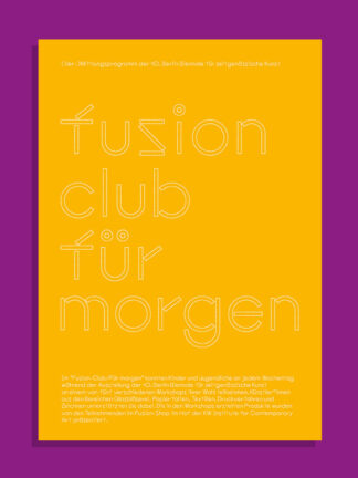 Cover's Brochure of the Berlin Biennale, Fusion Club